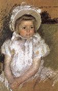 Mary Cassatt the girl wearing the white bonnet oil painting